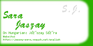 sara jaszay business card